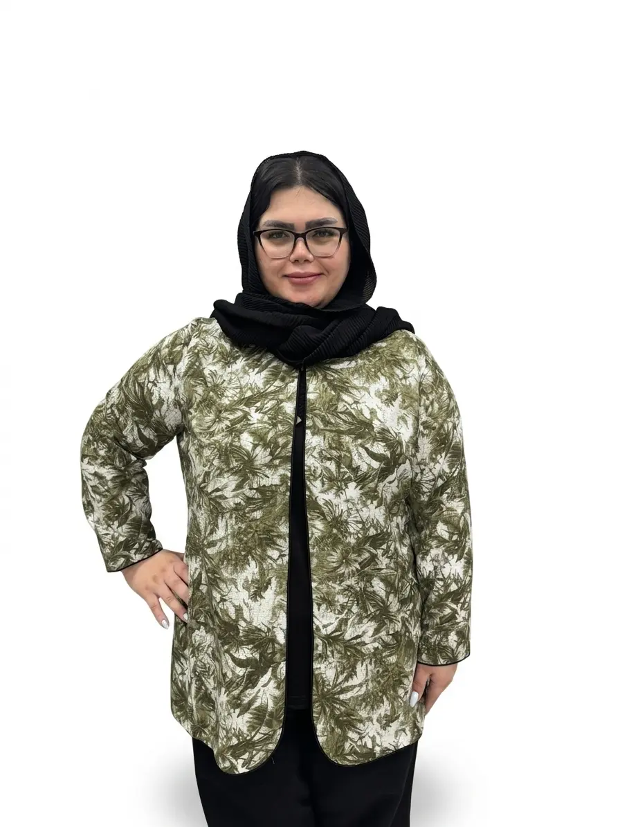کت مغزی دوزی طرح دار سایز بزرگ زنانه